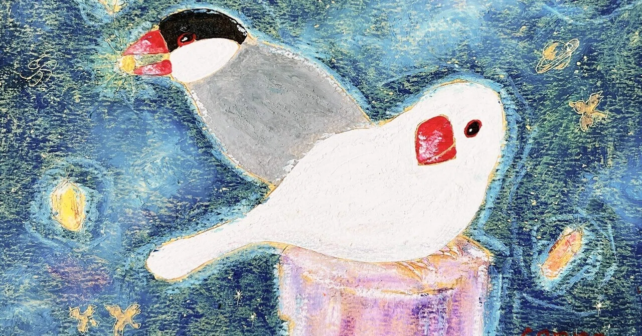 文鳥イラスト「宇宙の宝石」(1)(2)(3)｜カンナ