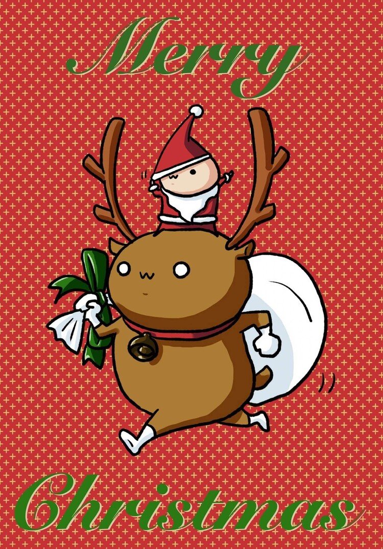 #メリークリスマス 🎄2022年もお疲れ様ですちびサンタとトナカイです#クリスマスイブ #クリスマス #サンタクロース #イラスト #イラストレーター #アート #アーティスト #デザイン #デザイナー #ふじ #xmas #xmaseve #christmas #MerryChristmas #santaclaus #japan #procreate #fuji 
