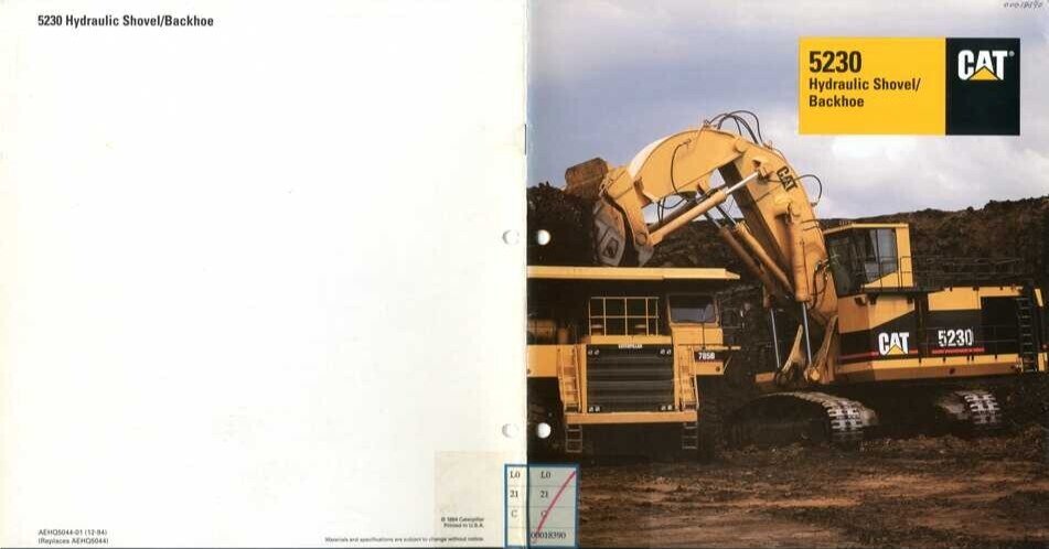 CATERPILLAR 5230 Hydraulic Shovel/Backhoe｜建設機械化ライブラリー