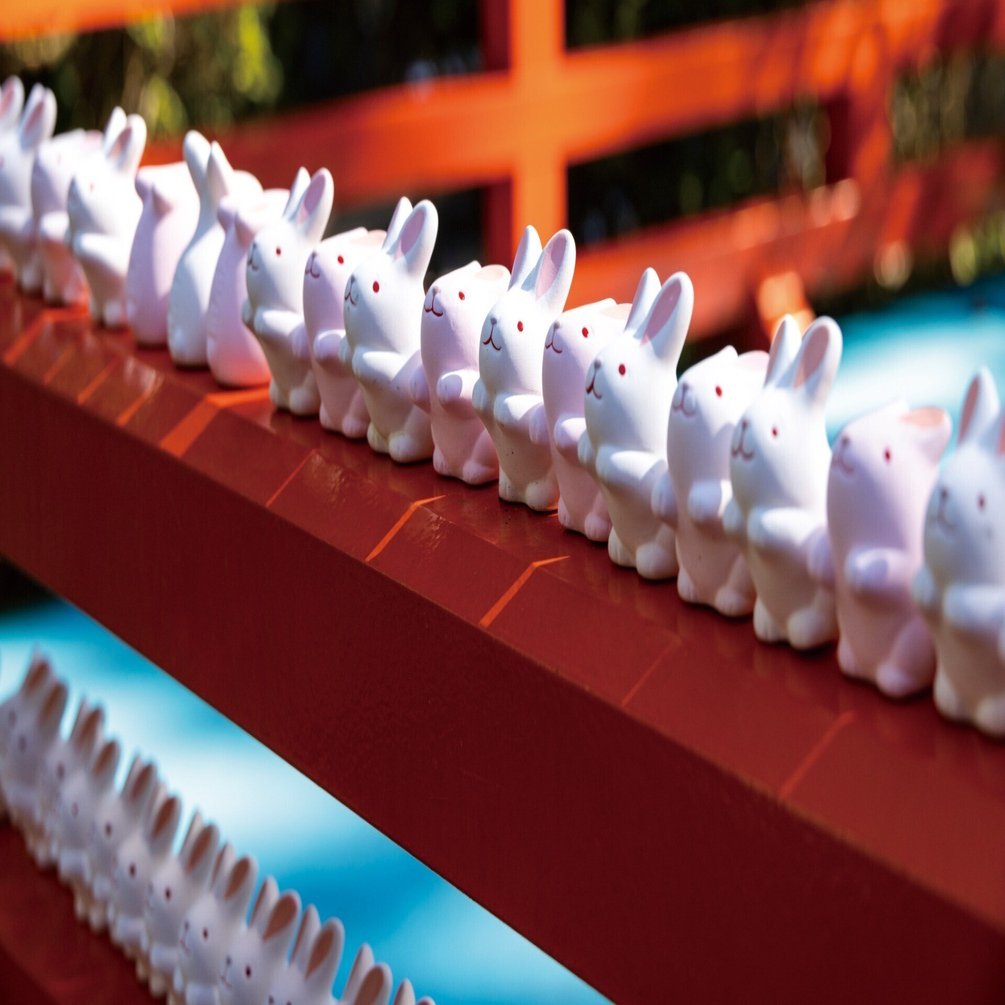 東天王 岡﨑神社】おみくじも提灯も卯づくし「狛うさぎ」｜京都 動物