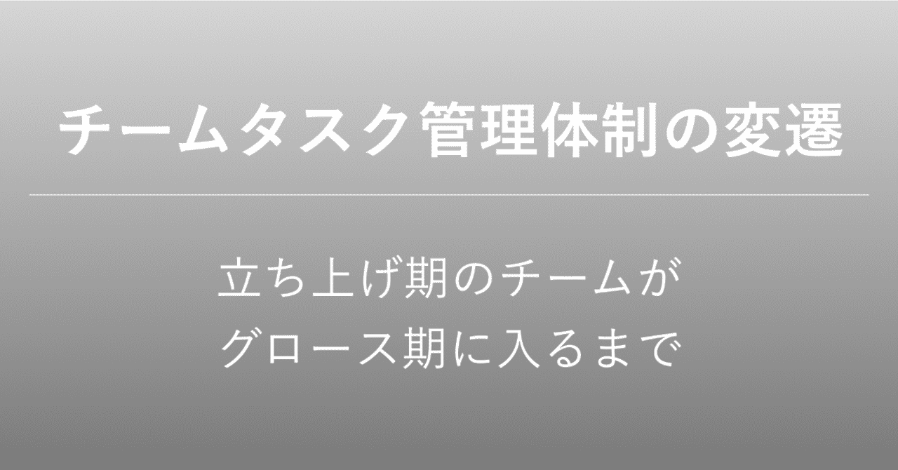 チームタスク管理体制の変遷