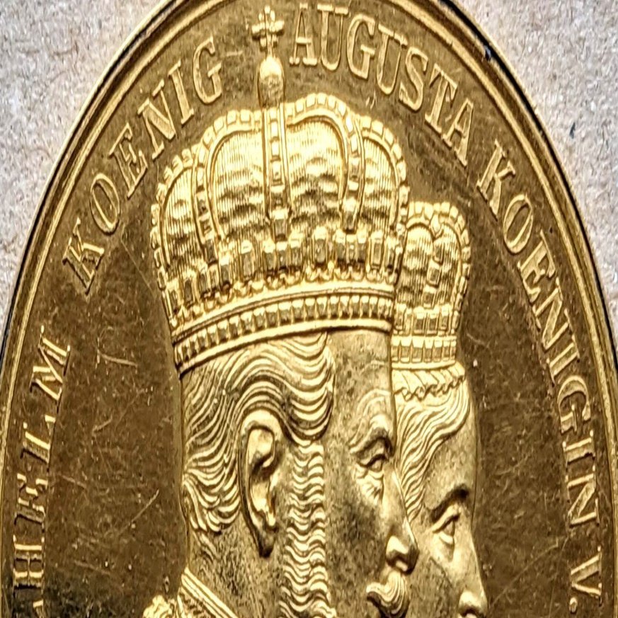 1861年 プロイセン ヴィルヘルム1世 戴冠記念 12D 金メダル (Prussia