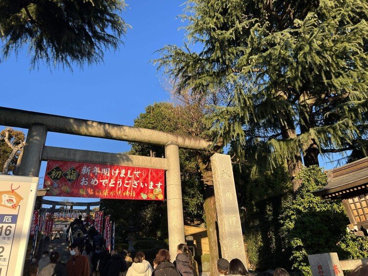 今年は東京で正月。この地域の氏神様、沼袋の氷川神社に初詣に行った。