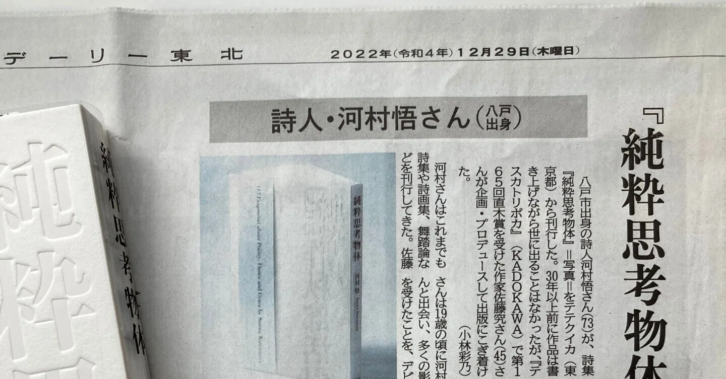 河村悟『純粋思考物体』デーリー東北新聞に掲載｜テテクイカ