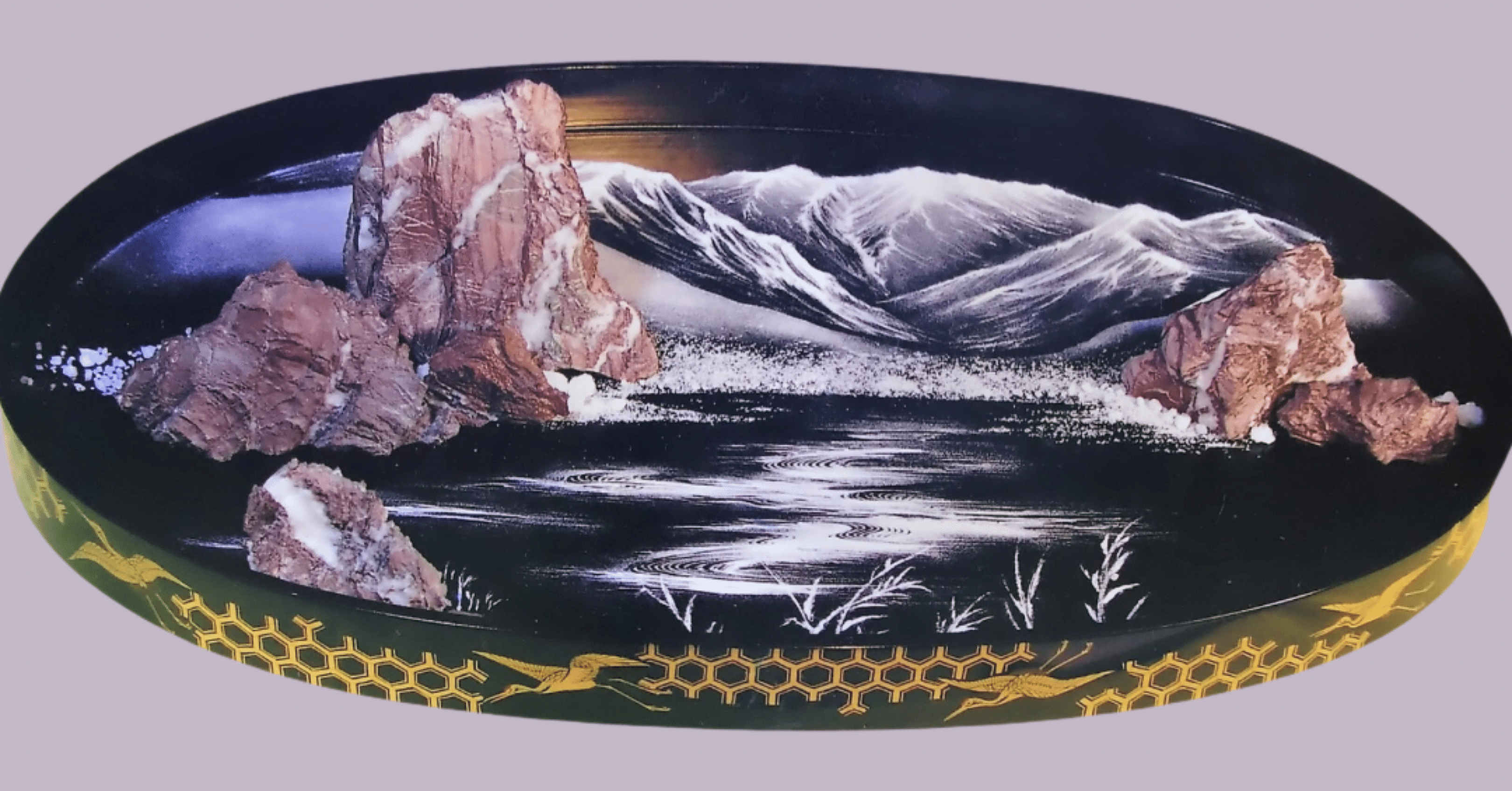 細川流倭盆石景専用　木製 道具箱　 大理石砂　各種サイズ、刷毛　道具類入 細川流倭盆石景専用 木製 道具箱 大理石砂 各種サイズ、刷毛 道具類入