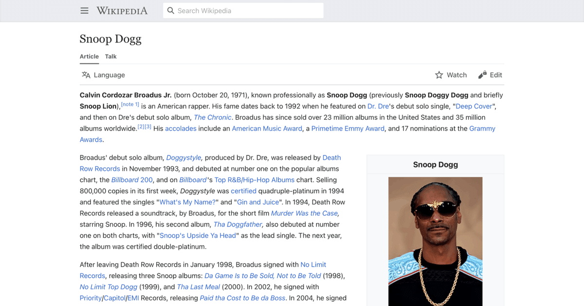 スヌープ・ドッグ】英語版ウィキペディアを日本語で読む【Snoop スヌープ・ドッグ】英語版ウィキペディアを日本語で読む【Snoop