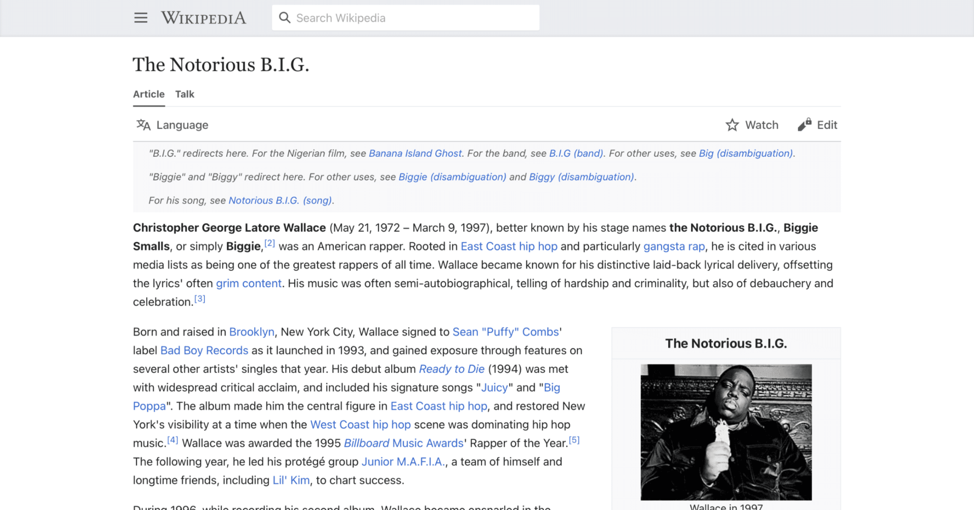 ノトーリアス・B.I.G.】英語版ウィキペディアを日本語で読む