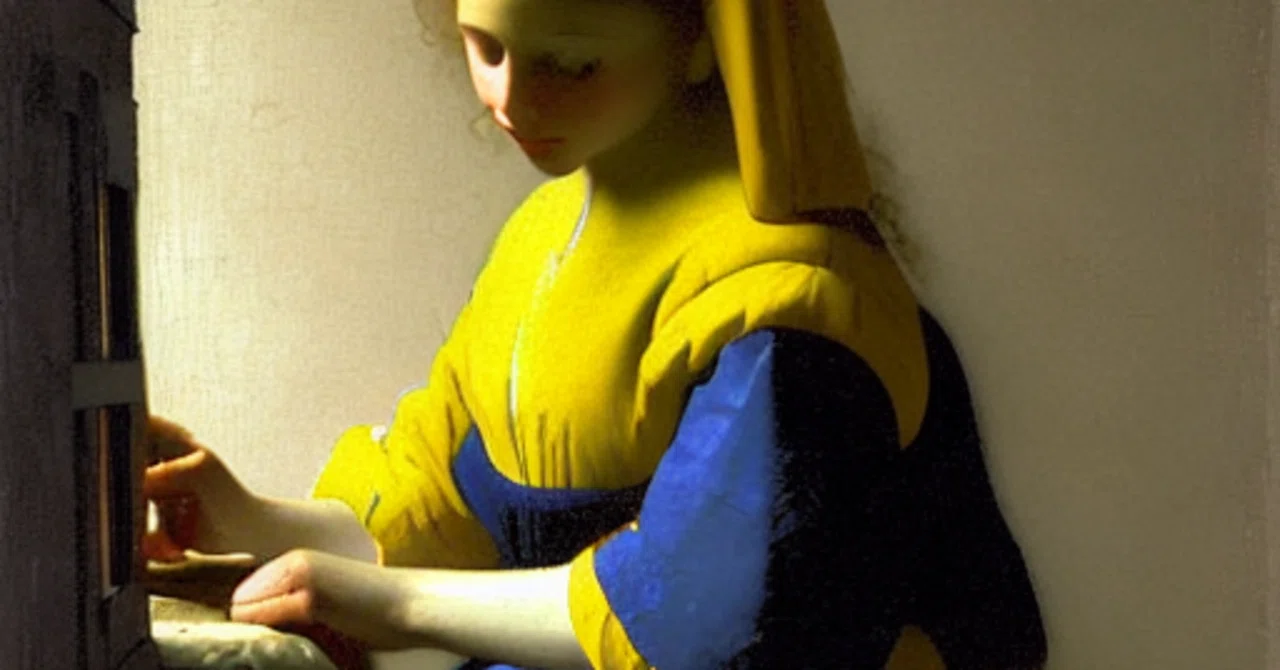 窓辺で手紙を読む少女/ヨハネスフェルメール（Girl reading a letter