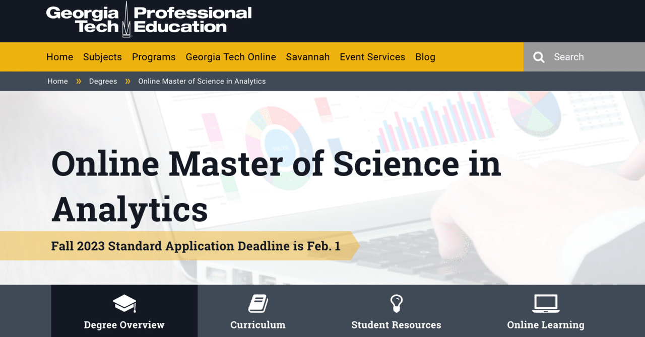 非プログラマーかつ統計知識ゼロ Tech Online Master of Science in Analytics 合格