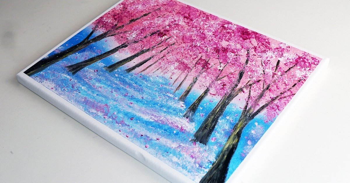 桜 アクリル画 How to draw cherry blossoms with acrylic paint / Simple
