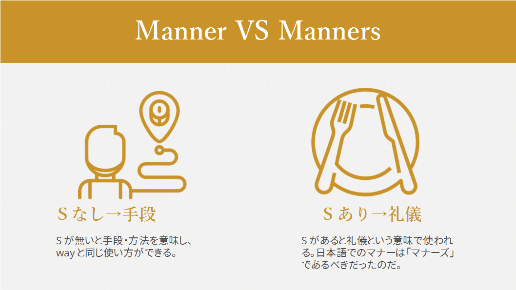 MannerとMannersの違いは？