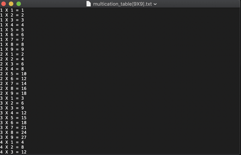 Python 九九の表をテキストファイルで出力する ねこぐらまー Note Python 九九の表をテキストファイルで出力する ねこぐらまー Note
