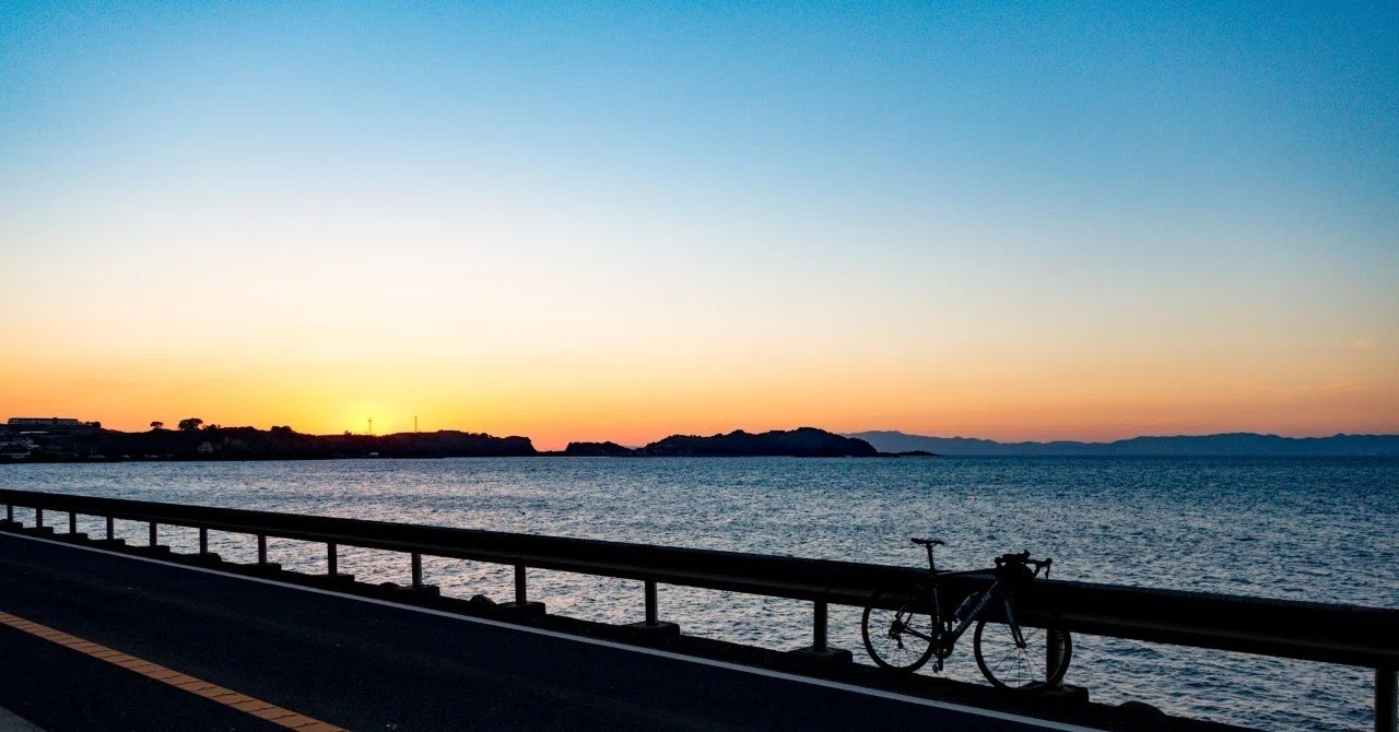 金色の夕焼けを走る 長崎・島原半島一周サイクリング|oage|note