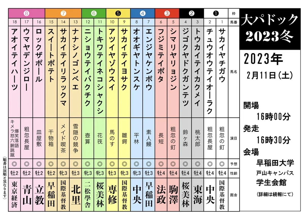 [February Issue] Rakugo Research Society Bulletin｜関東落研連合@学生寄席情報