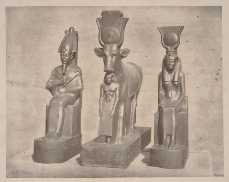 古代神話テーマの石膏彫刻 L-636 幼少のラムセス二世レリーフ - 日本で唯一の石膏像専門