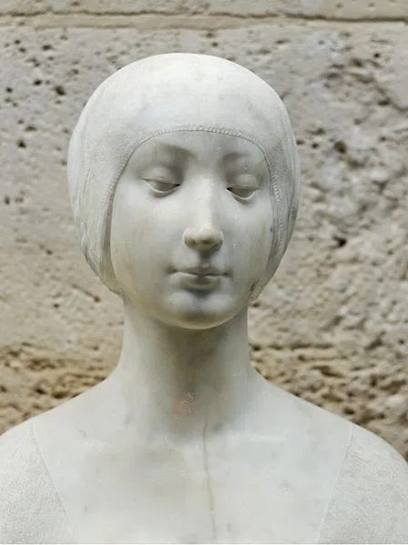 イタリア制婦人像 M-445 中古代婦人半面｜石膏像ドットコム（脇本）