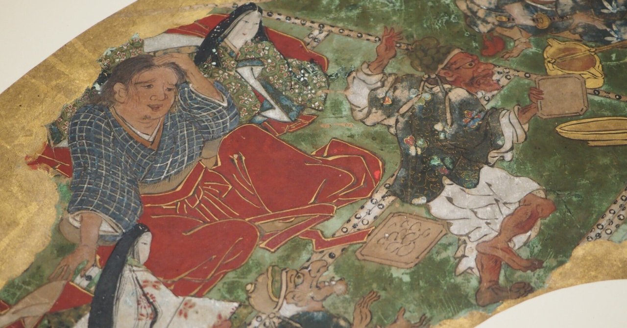 紫式部や清少納言と同時代に活躍した、金太郎の『酒吞童子図扇面