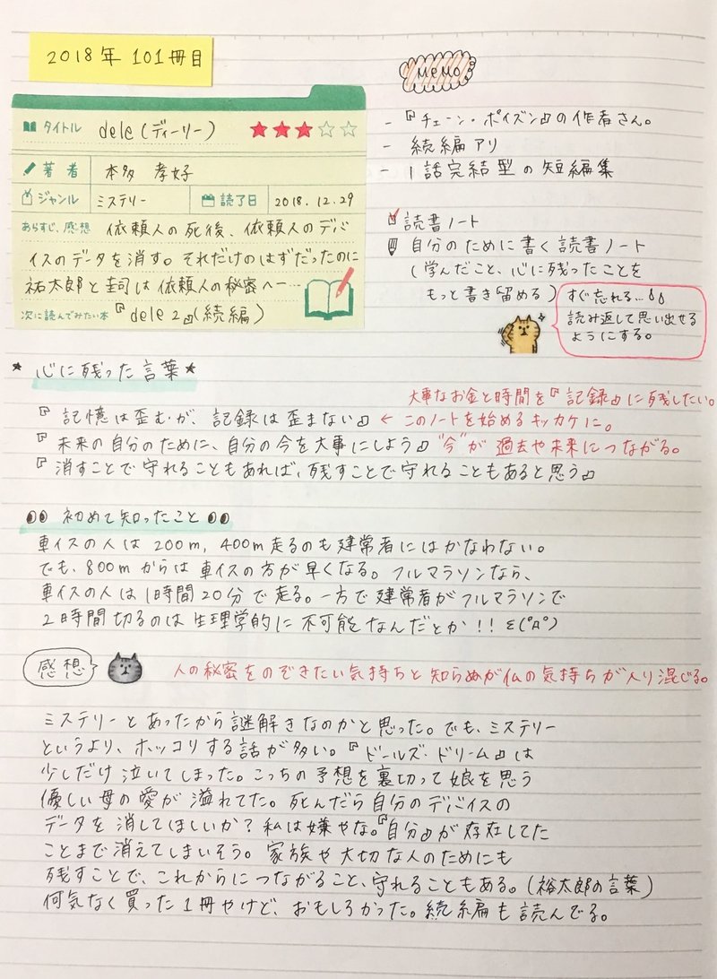 Dele 本多孝好 Mai Note Dele 本多孝好 Mai Note