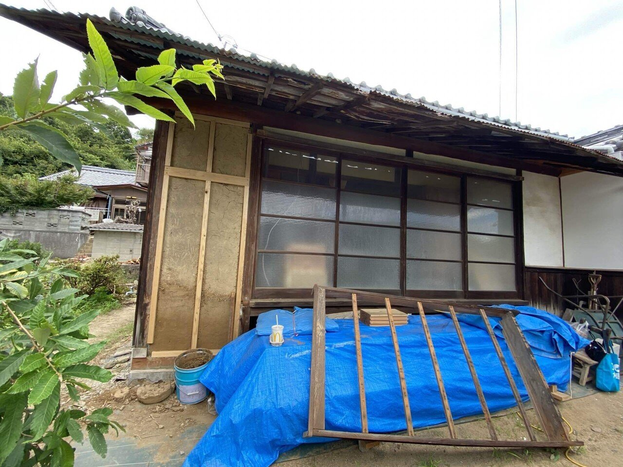戸袋の改修｜大塚仁美#古民家宿傳次denji