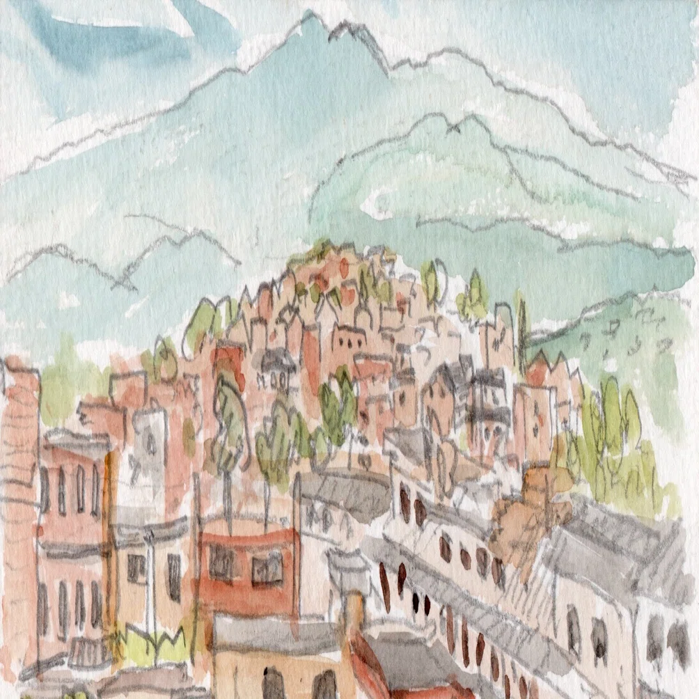 旅のスケッチ ネパールの雹｜さんぽ絵ずし