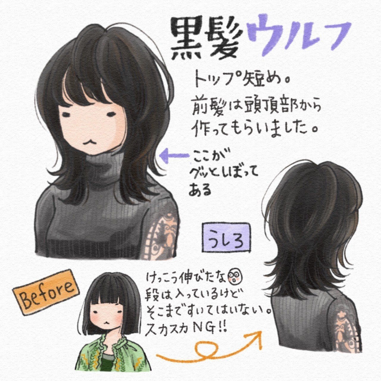 最近のあたま 黒髪ウルフ Ashimai あしまい Note 最近のあたま 黒髪ウルフ Ashimai あしまい Note