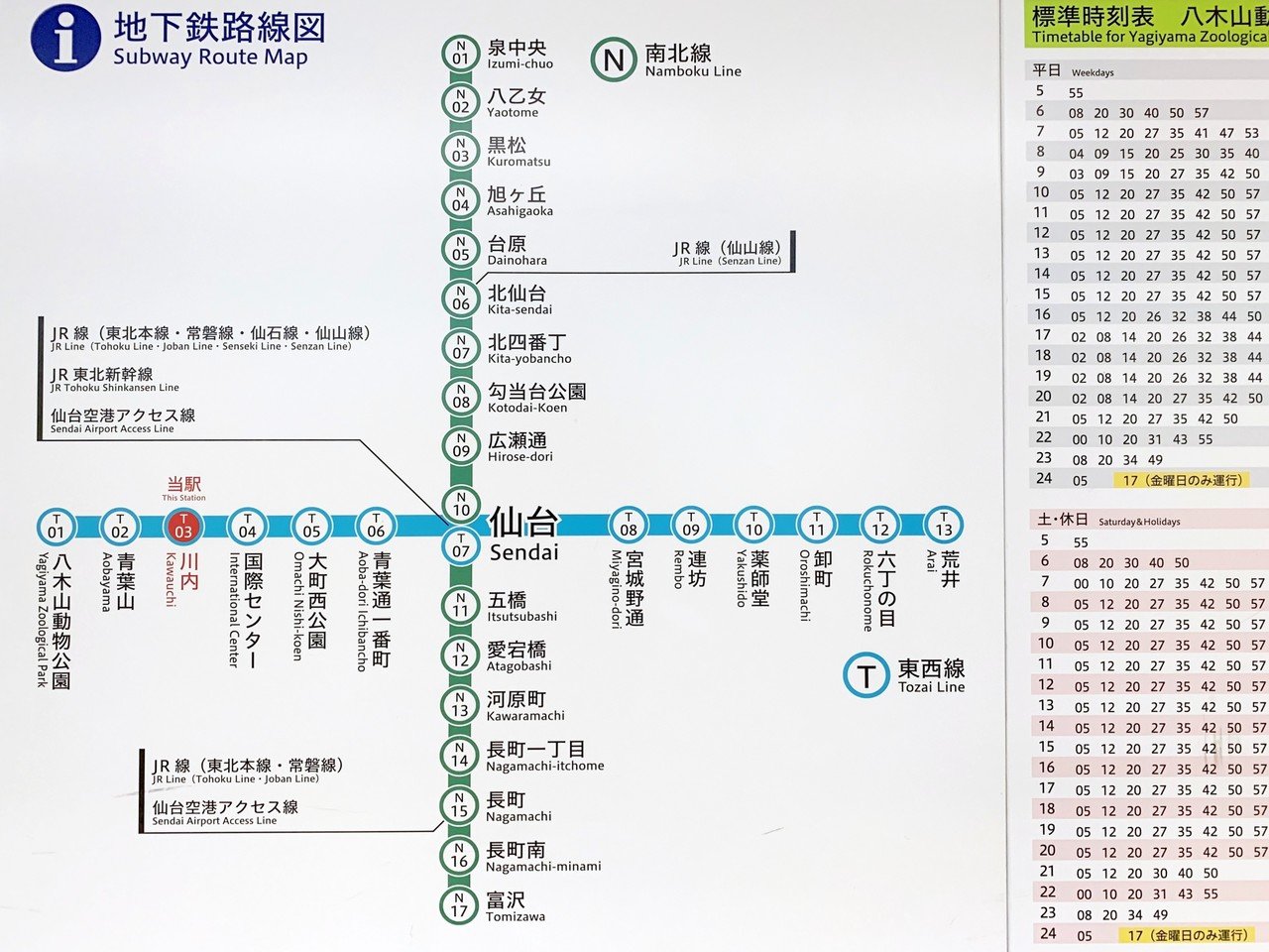 2つの路線」のいろんな表現＠仙台市地下鉄｜井上マサキ
