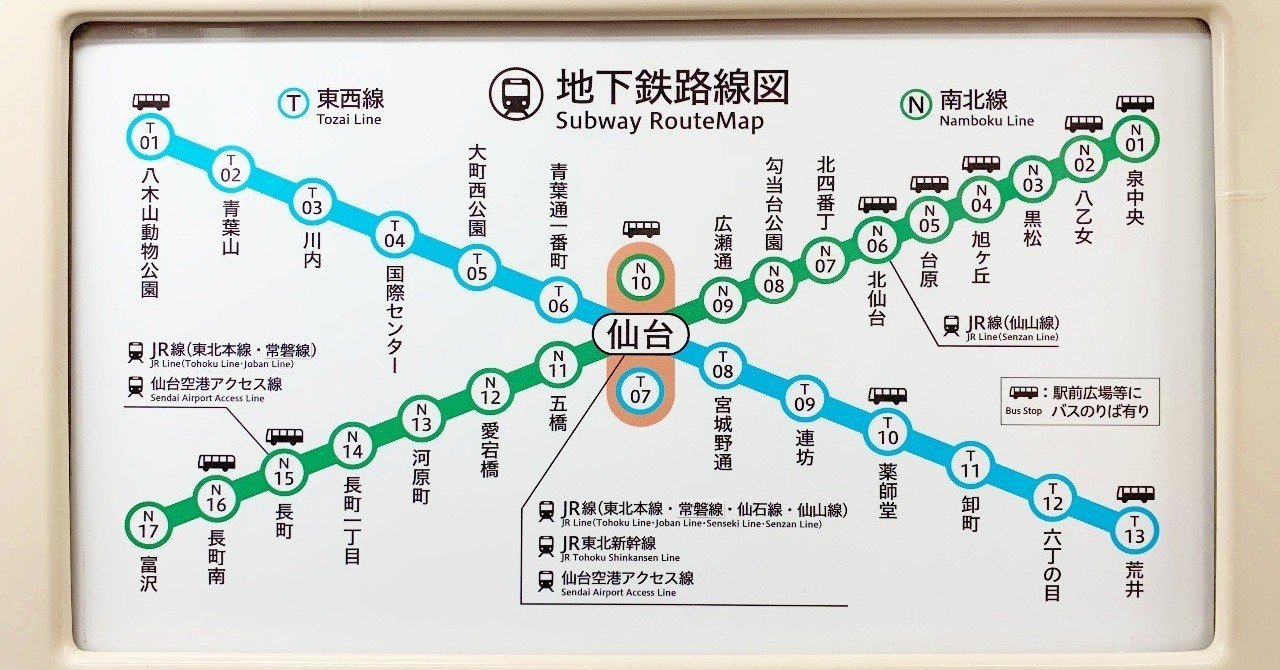 2つの路線」のいろんな表現＠仙台市地下鉄｜井上マサキ