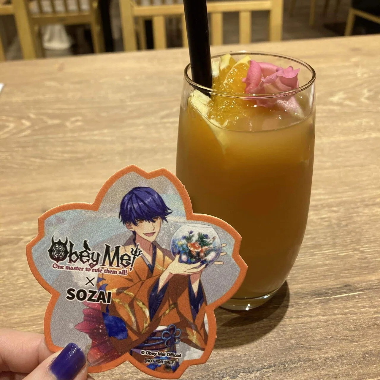 Obey Me! 奈良金魚ミュージアム ベルフェ 直筆サイン入りランチョン