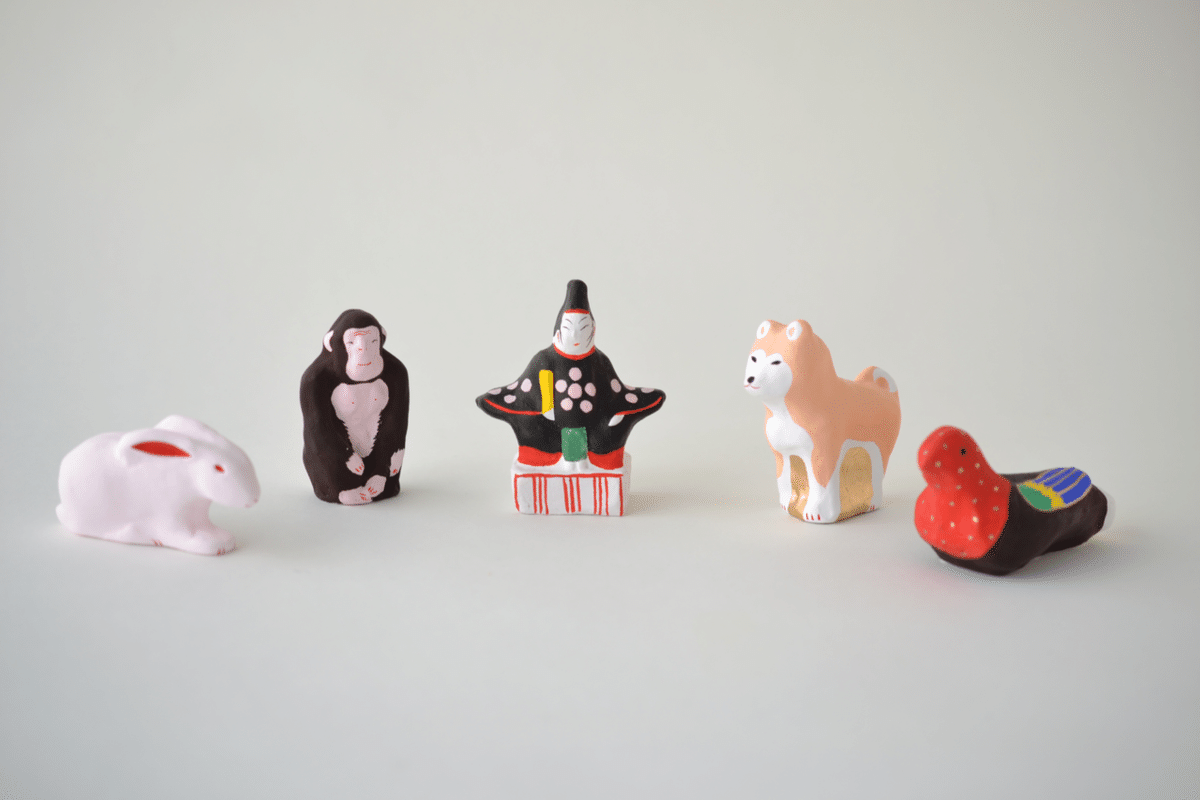 古玩 秋田県 郷土玩具 八橋人形 道川トモ 狛獅子（狛犬）縁起物　魔除け　厄除け 古玩 秋田県 郷土玩具 八橋人形 道川トモ 狛獅子（狛犬）縁起物