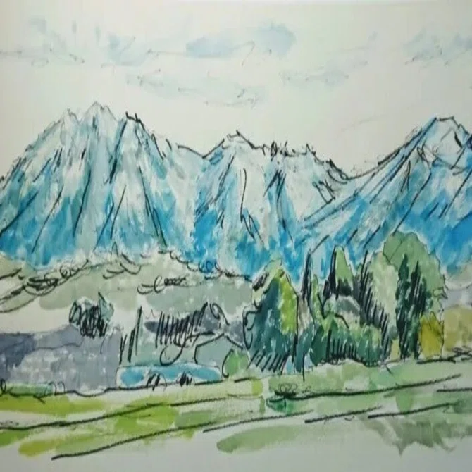 油絵　大￼雪山の風景 大雪山・旭岳連峰(東川町)｜北海道の熊おやじ〜北海道の179市町村の