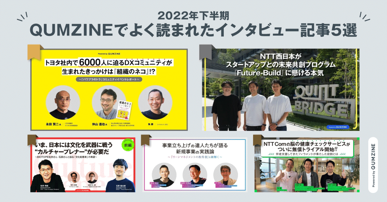 名言続出!!】2022年下半期、QUMZINEでよく読まれたインタビュー 名言続出!!】2022年下半期、QUMZINEでよく読まれたインタビュー