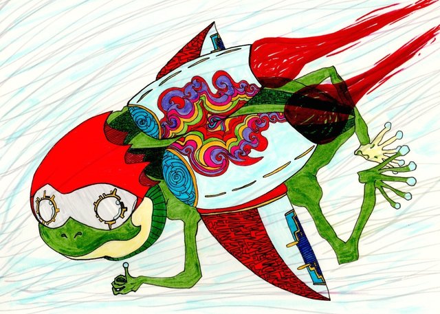 びゅーんと飛んでいきたいな〜　と思て描きましたよん。この絵をちょっと編集してパーカーとかトレーナーとかとかにしてみたんで、一度みにきてください＾＾　エソラニンHoimiブランドページ：http://hoimi.jp/brand/1054