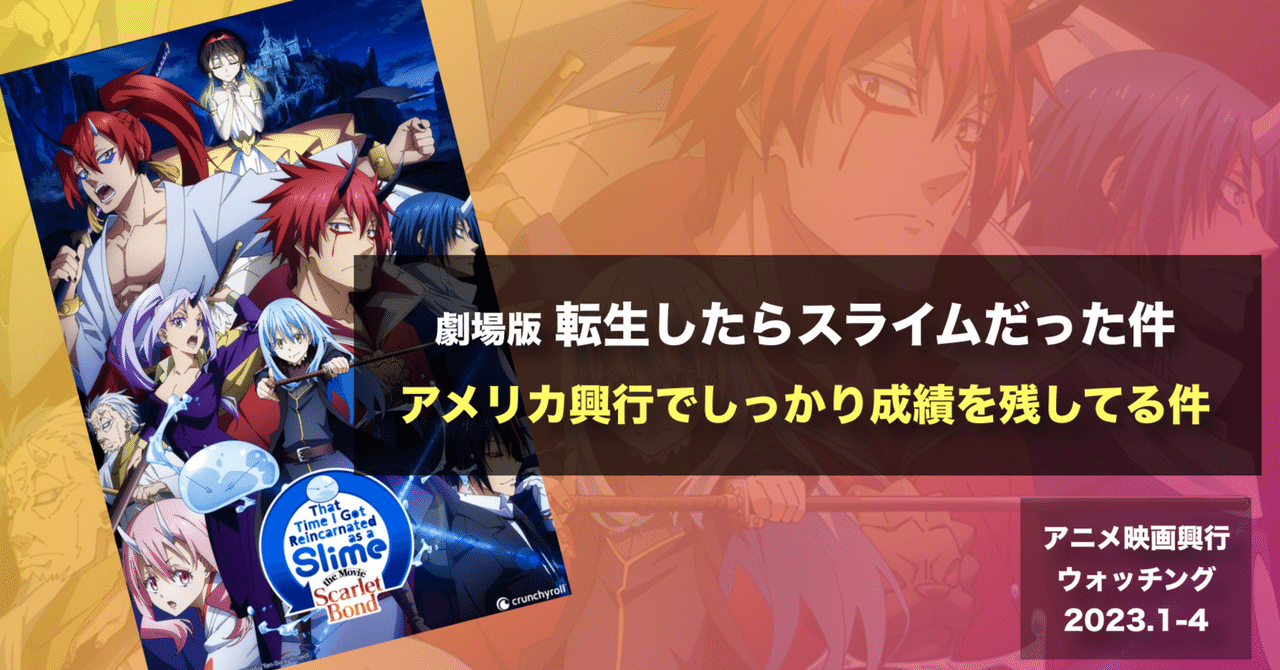 2023年1月4週末目のアニメ映画興行動向レポート＆『転スラ』が