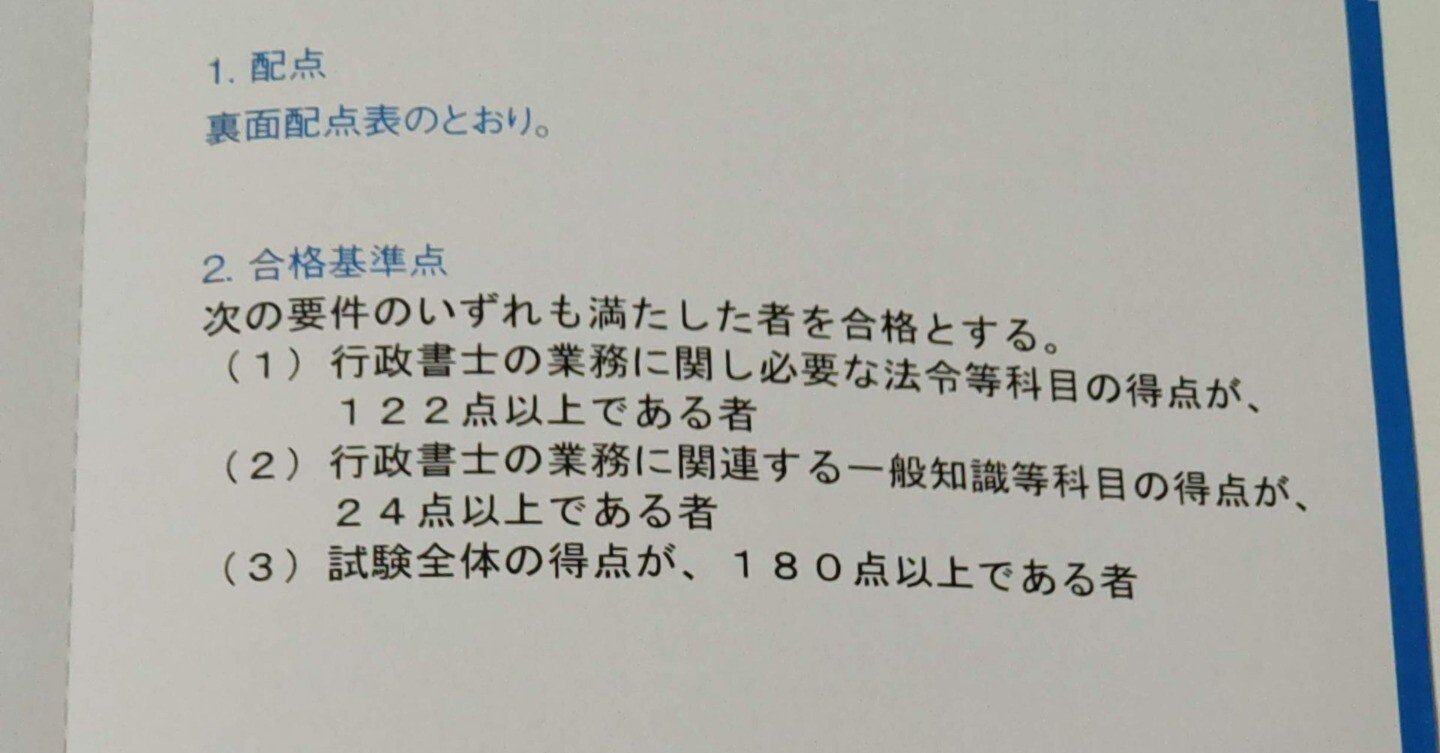 行政書士試験結果のハガキを見て感じた記述の採点基準について