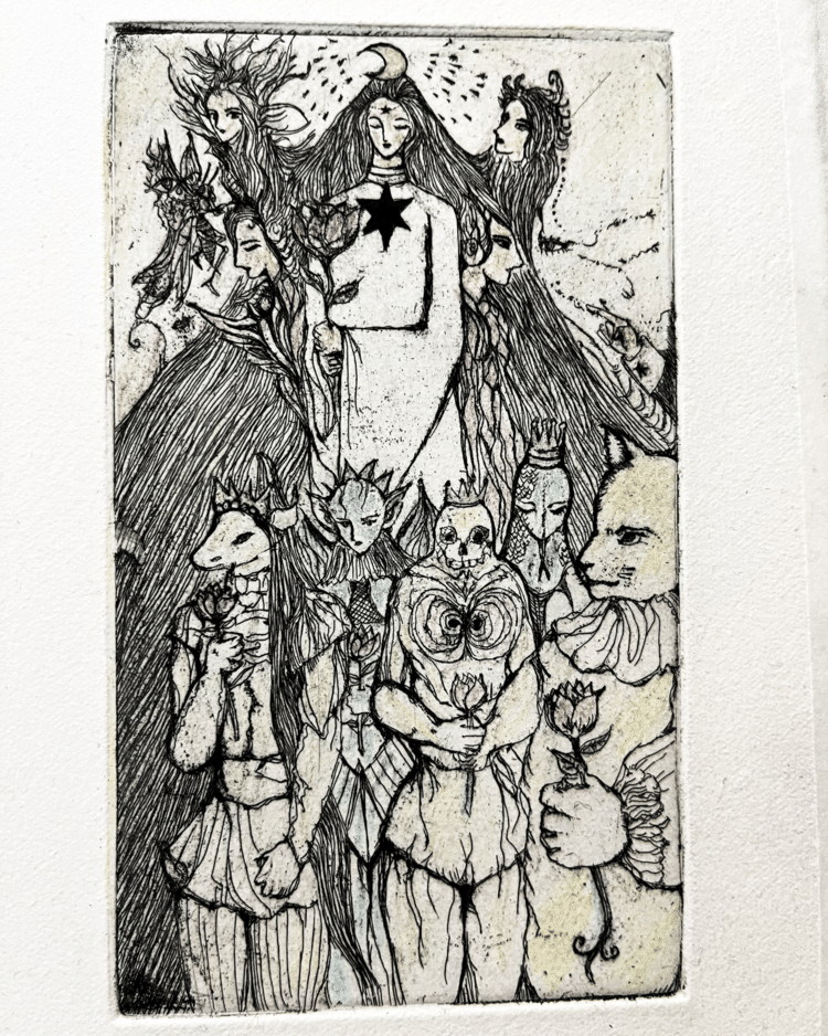 銅版画(手彩色つき)