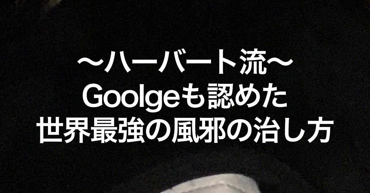 ハーバート流 Goolgeも認めた世界最強の風邪の治し方 森口 拓也 Takuya Moriguchi Note