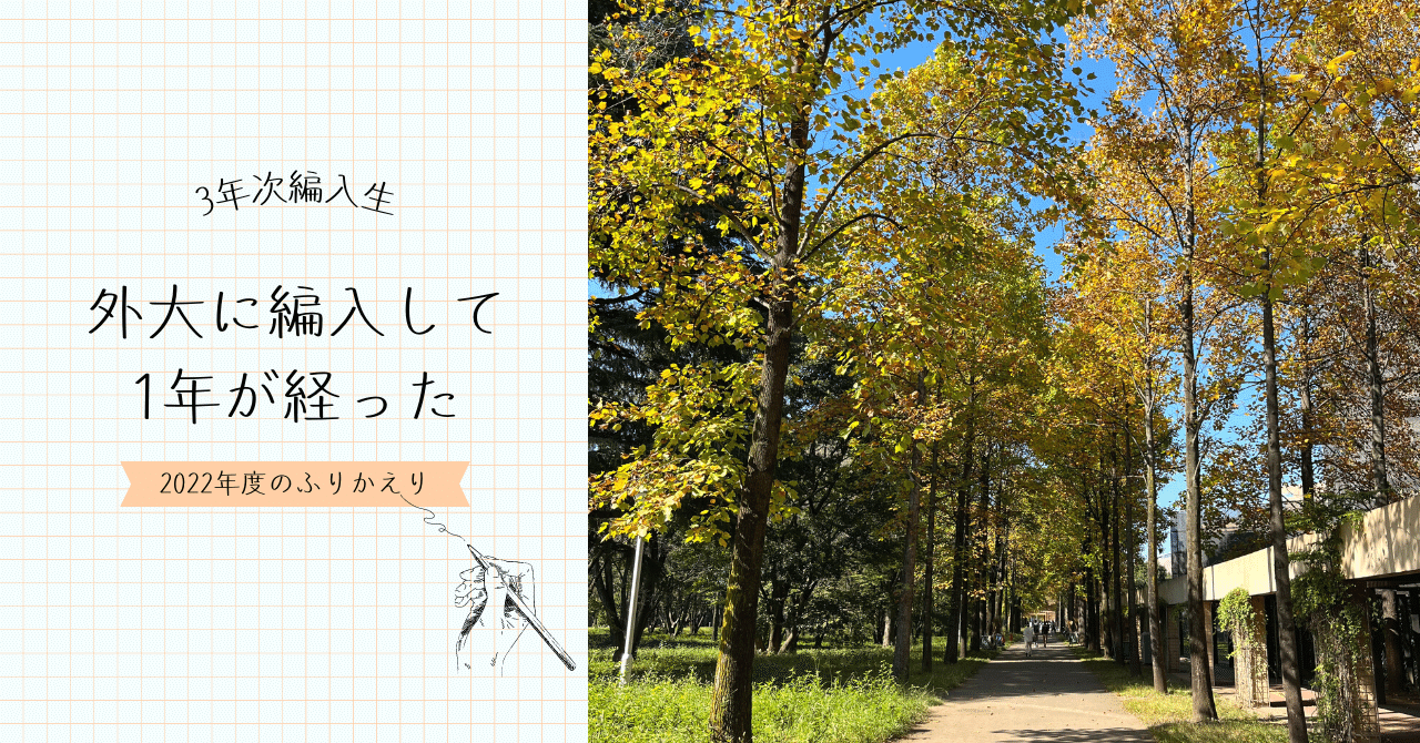 東京外国語大学に編入して1年経った|さち 東京外国語大学に編入して1年経った|さち