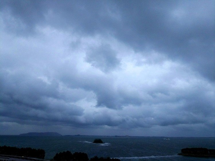 今日の悪天候
雨100%～90%
パワフルな天気でした

台風12号がきたような
海側はね