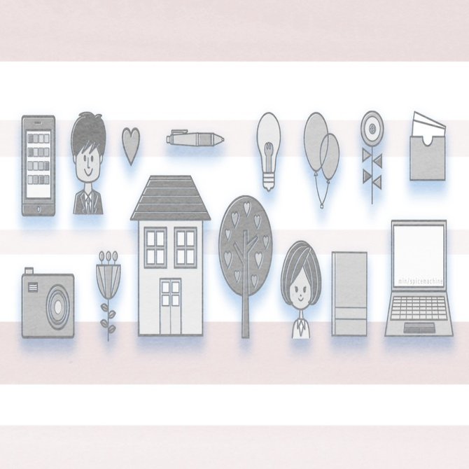 人・さまざま・生活イラスト / みんなのフォトギャラリー用イラスト（1）｜イラストレーターminspice /子ども・幼児向けイラスト・キャラクター, image size:1280x670