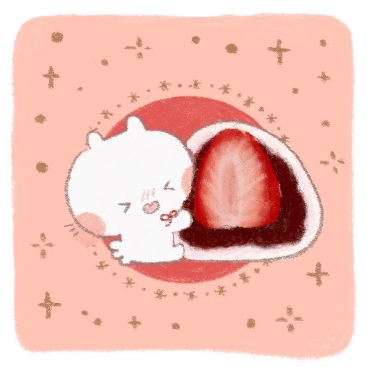 もちもちいちご大福｜Rei イラストレーター 🇯🇵🇮🇹 日伊夫婦のゆる日常