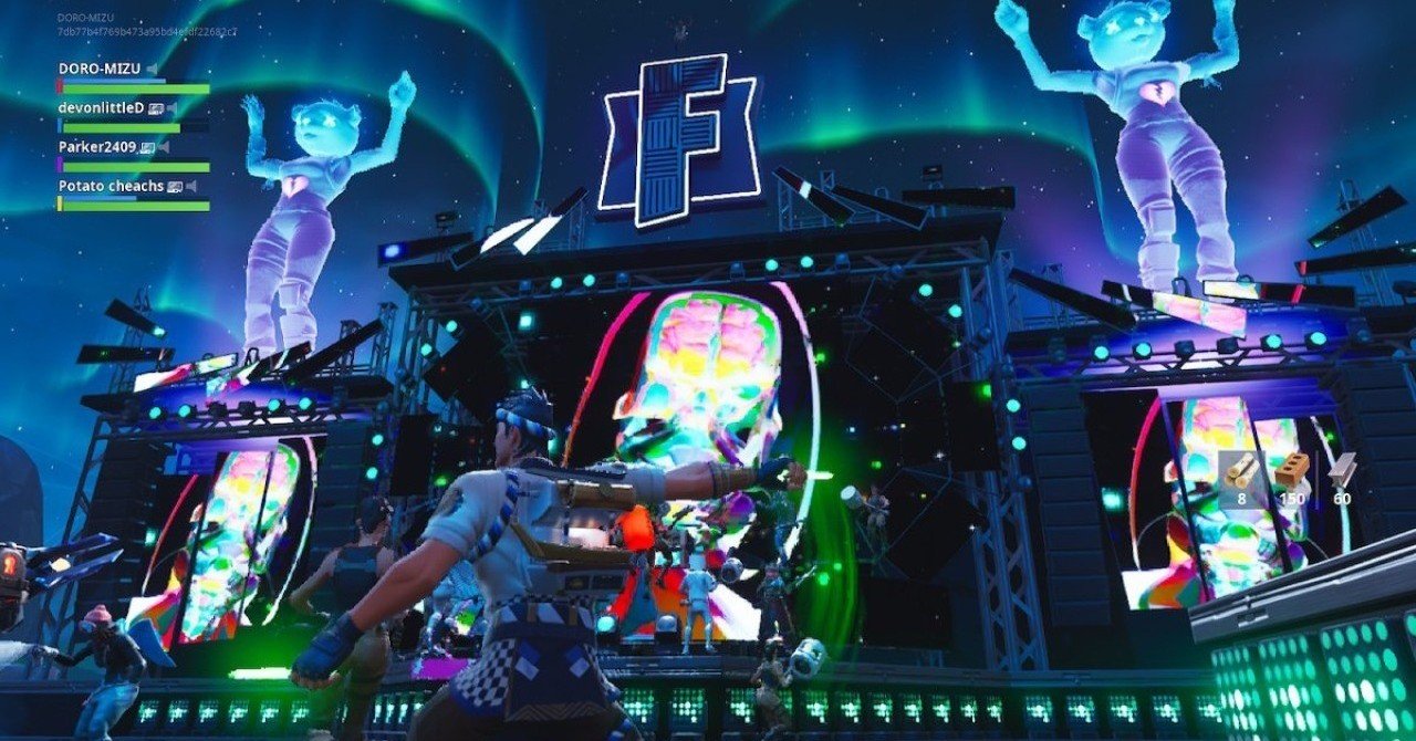 バーチャルライブで空を飛ぶ Fortnite 泥水 Note