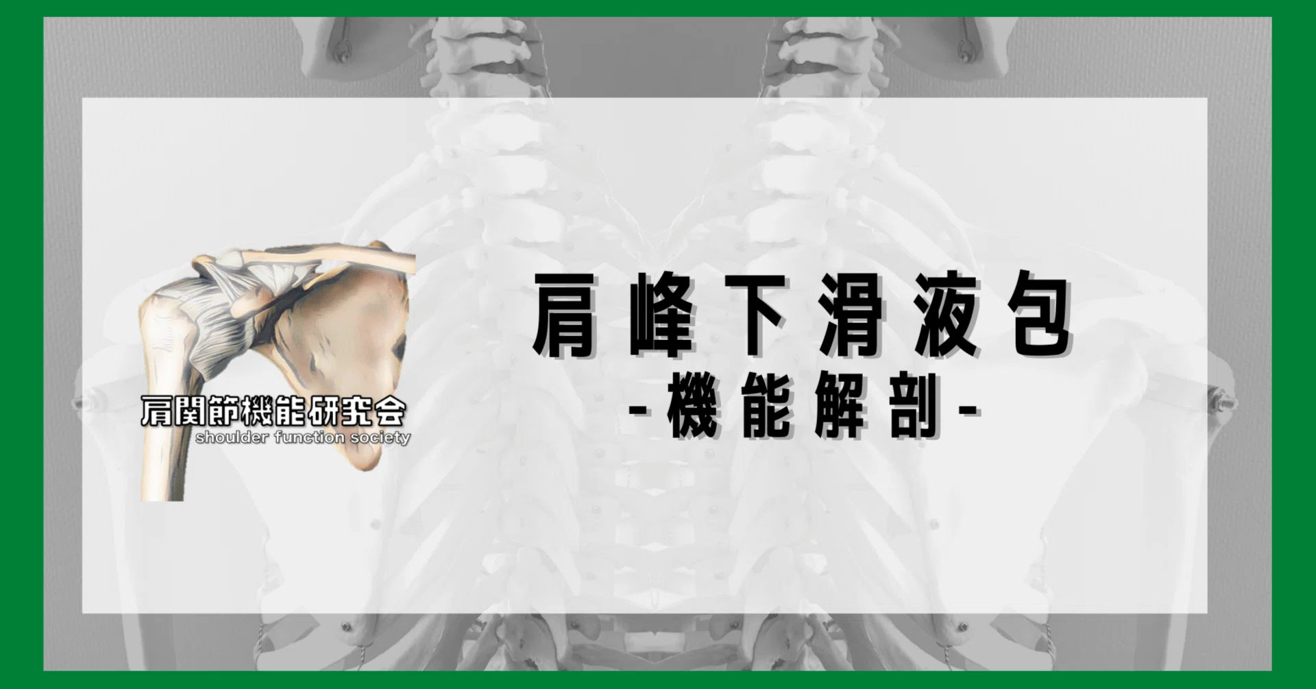 臨床に繋げる-肩峰下滑液包の機能解剖-｜肩関節機能研究会 郷間
