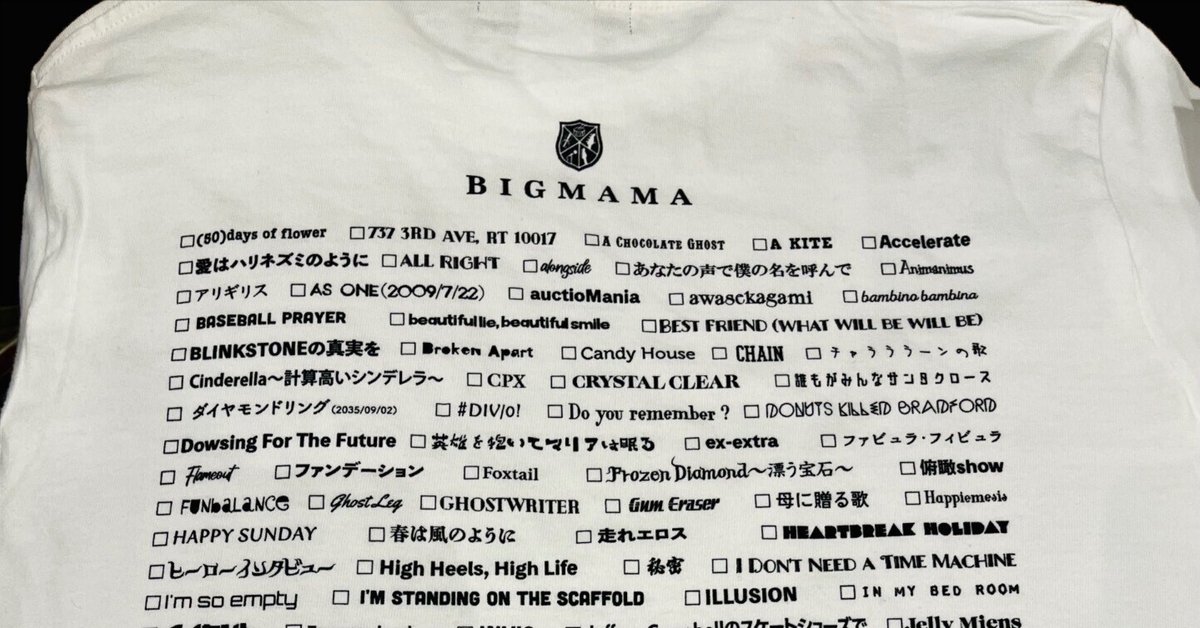 BIGMAMA 金井政人 ライブ時着用 Tシャツ