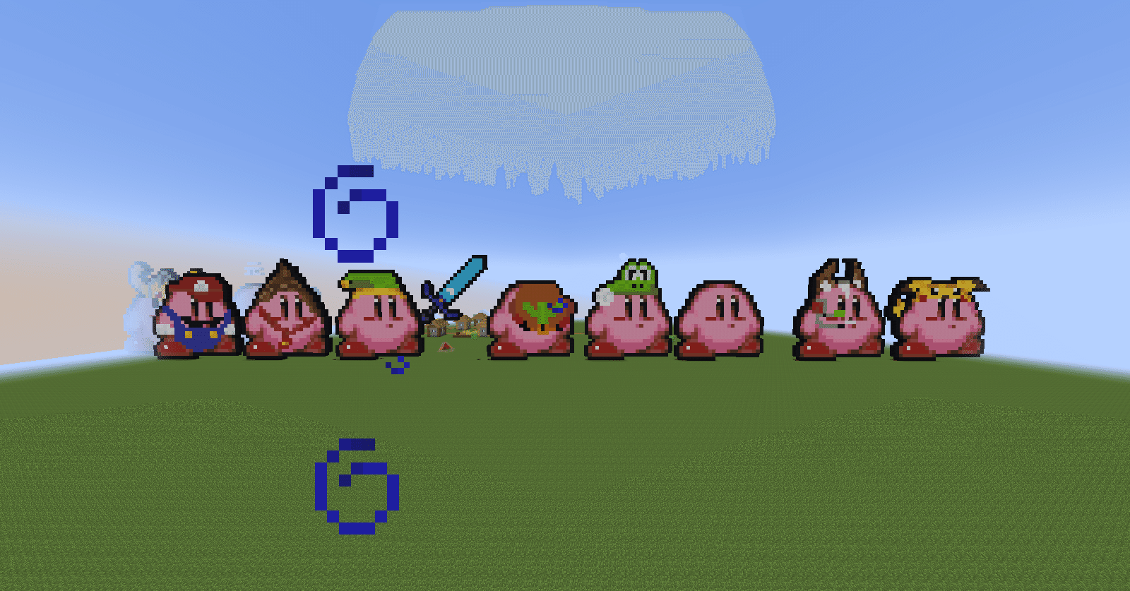 今日はマイクラでスマブラ64の最初から使えるファイターをすべて