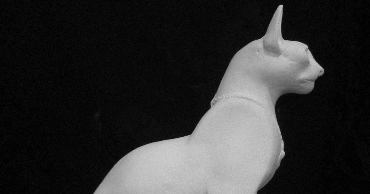 E-716 古代エジプト猫全身像（大）｜石膏像ドットコム（脇本）