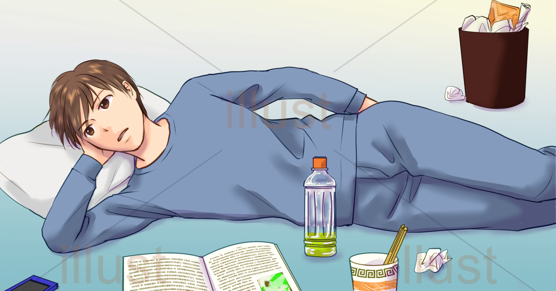 00125-誕生日をしてくれない彼氏…プレゼントも無し。。。その理由とは・基本面倒くさがりで家事が出来ないぐうたら男子のイラスト｜イラストの嗜み