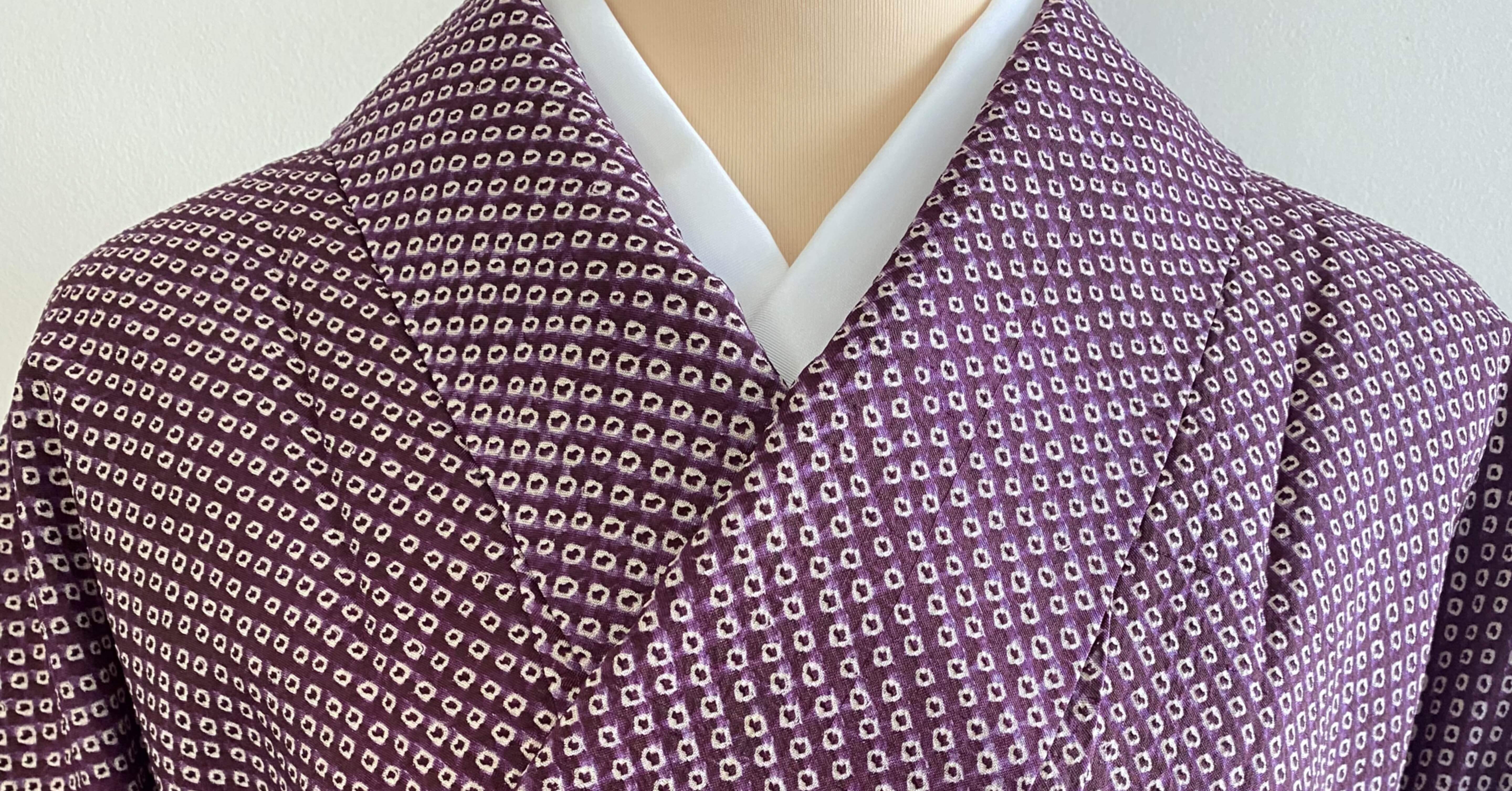 鹿子絞り紫根染め着物｜夢吉きもの