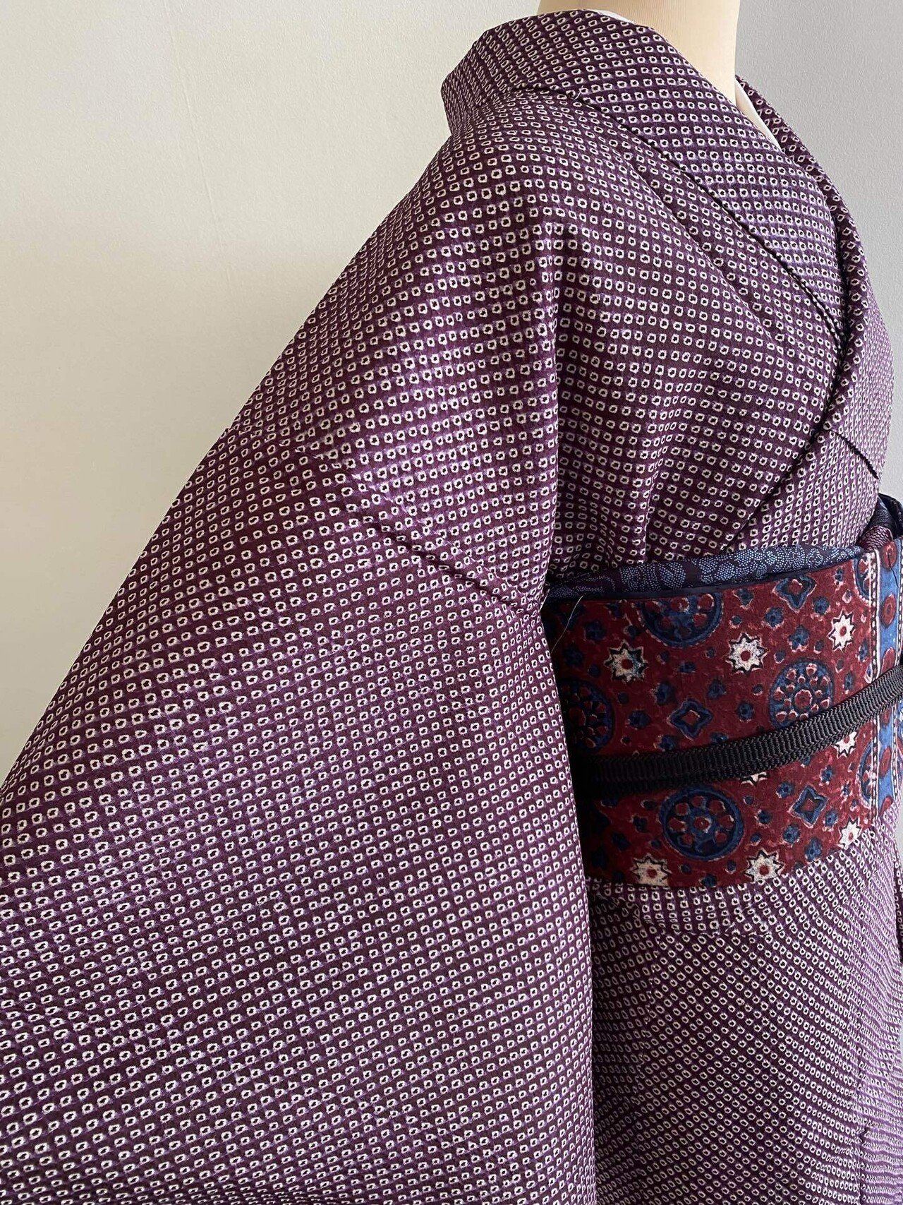 鹿子絞り紫根染め着物｜夢吉きもの