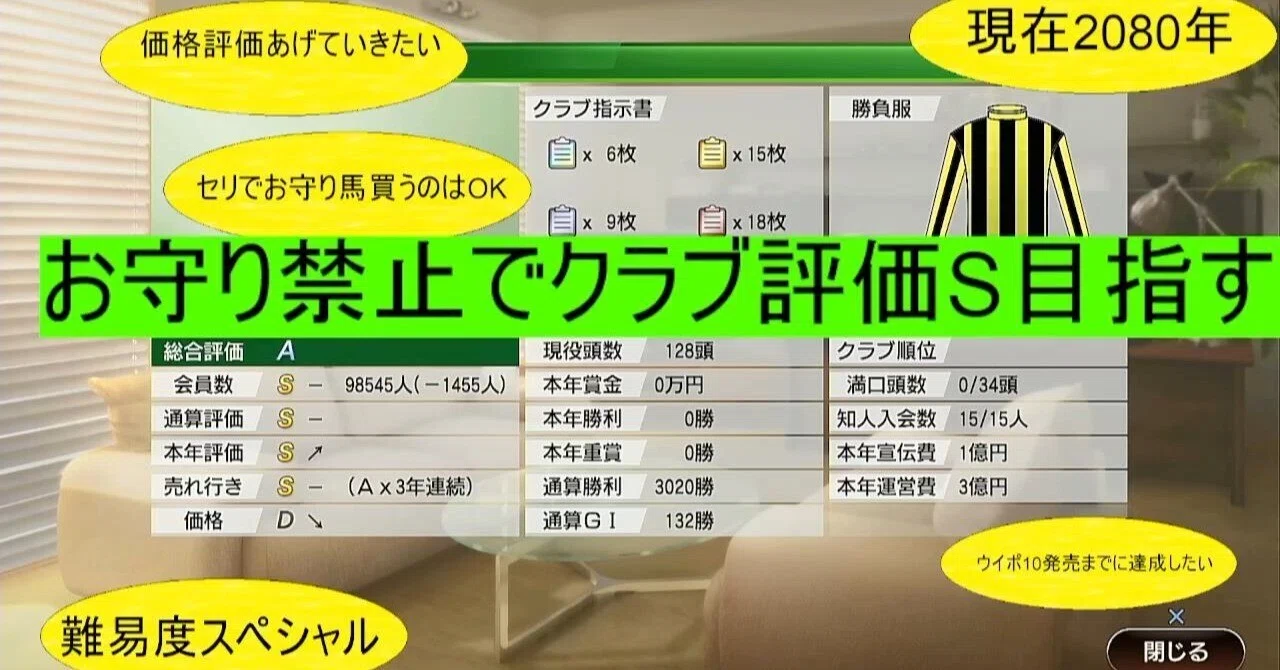 Winning Post 9 2022 Diary: The Road to Club Rating S Without Amulets ② ...