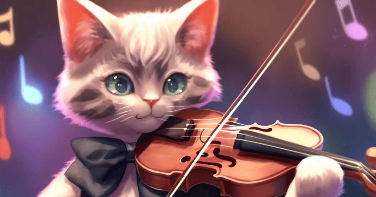 ヴィエナブロンズ コールドペイント 擬人化した猫の音楽隊 バイオリン Nijijourney：オーケストラと猫のバイオリン｜みれのスクラップ
